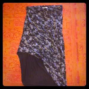 DKNYC tie dye camo style hi low skirt